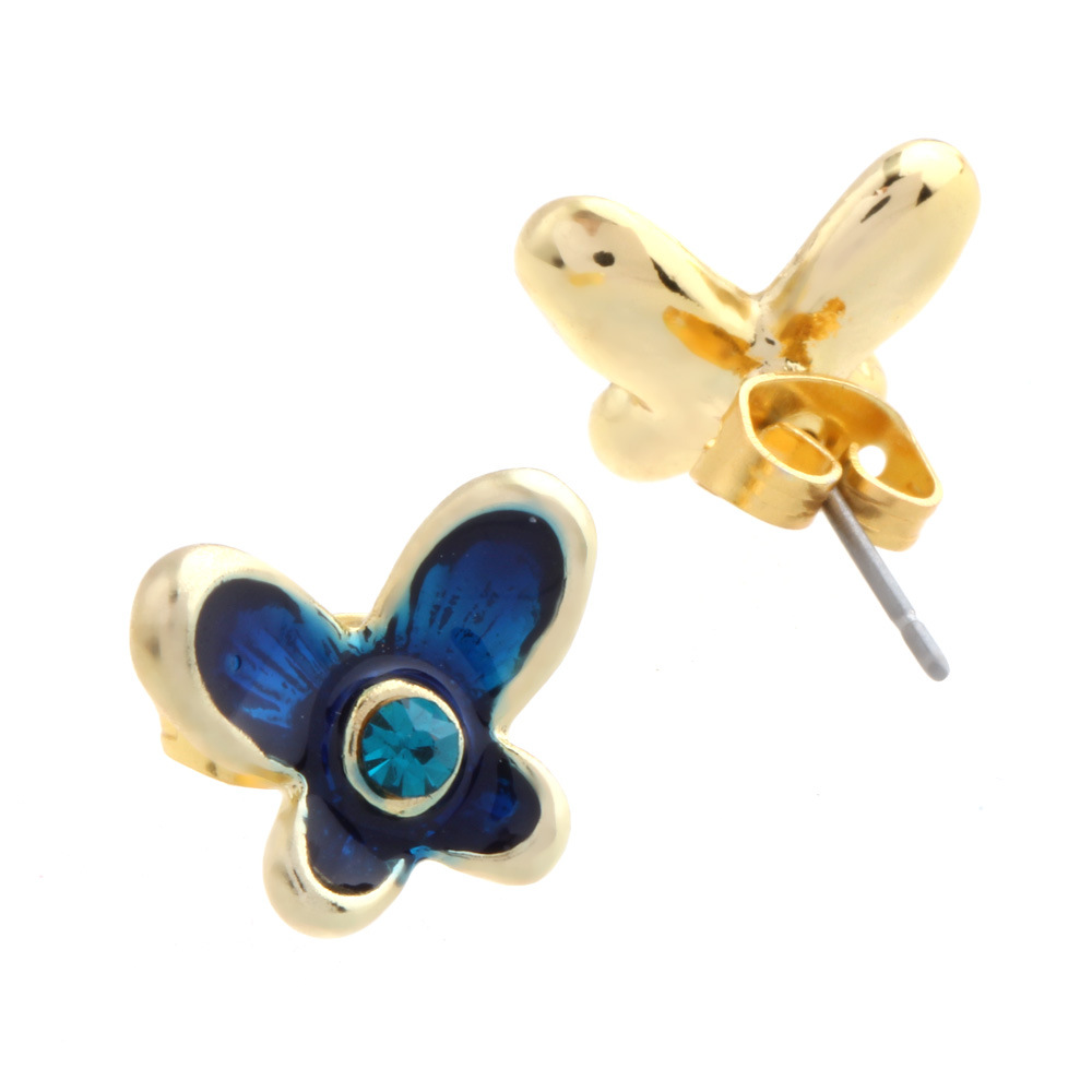 时尚配饰韩版耳钉蝴蝶耳环义乌小饰品纯银耳勾厂家批发地摊货源