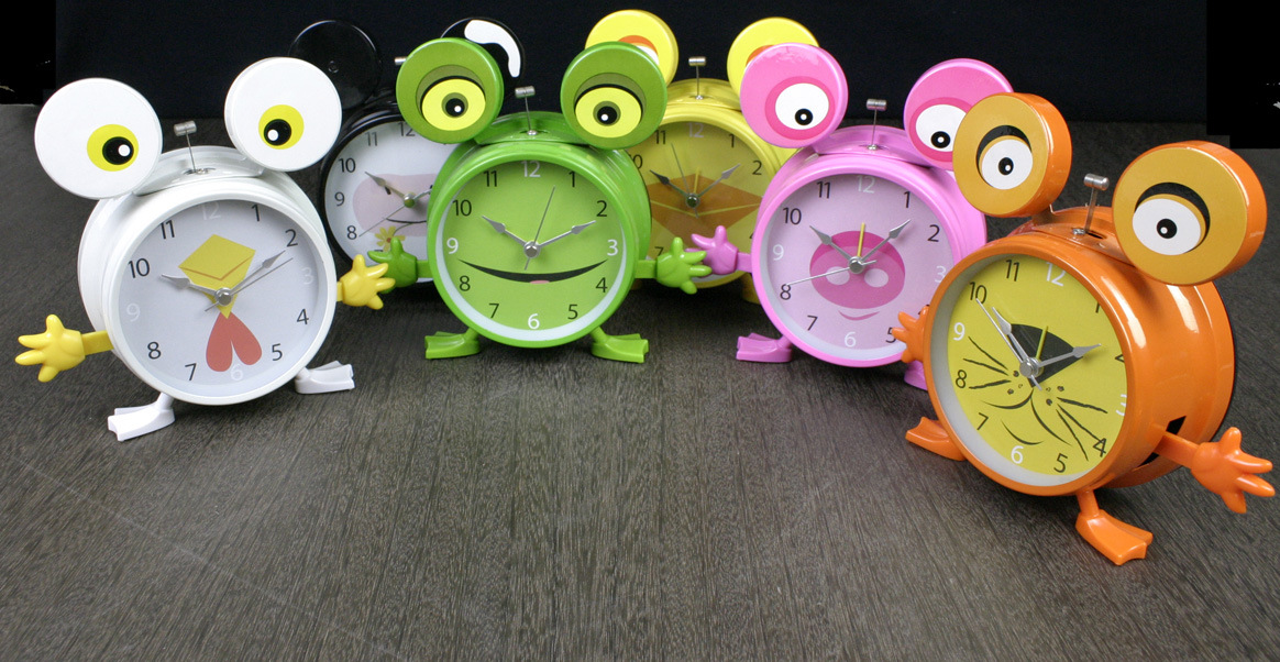 动物叫声会动手时尚石英钟表闹钟 卡通儿童创意闹钟 创意礼品