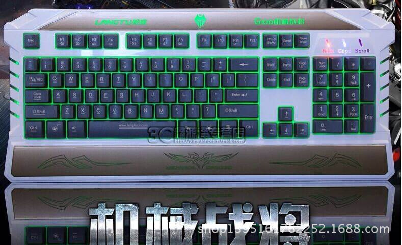 狼途g100机械战将机械键盘 有线发光游戏机械键盘 背光游戏键盘