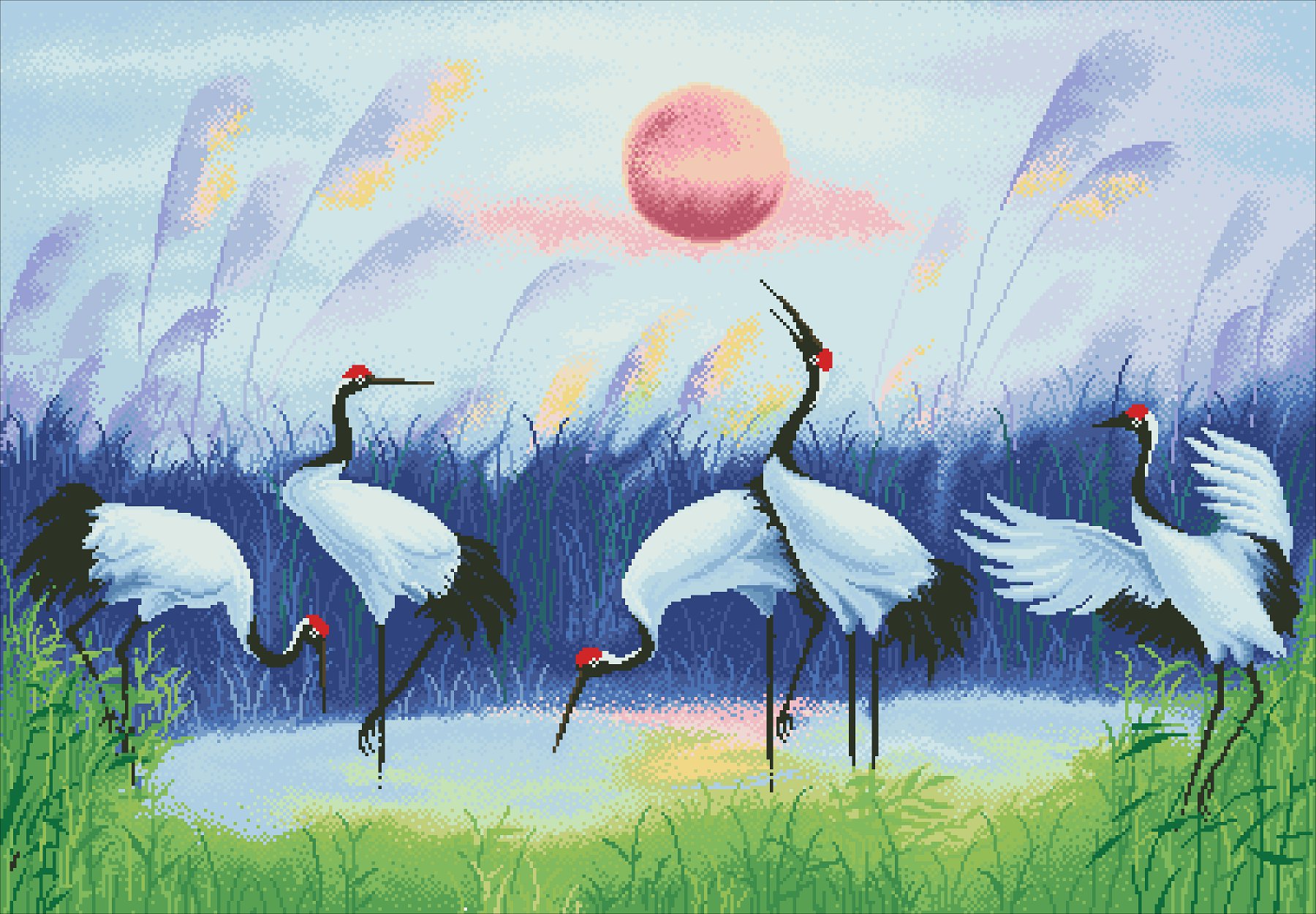 特价树脂diy钻石画/二代十字绣新品 鹤鸣幽野