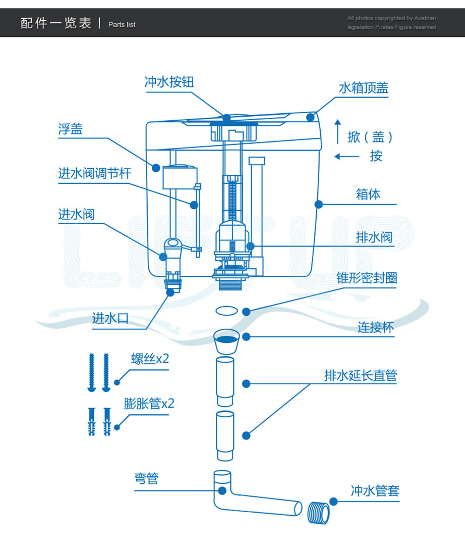 沟槽式厕所冲水箱原理图片