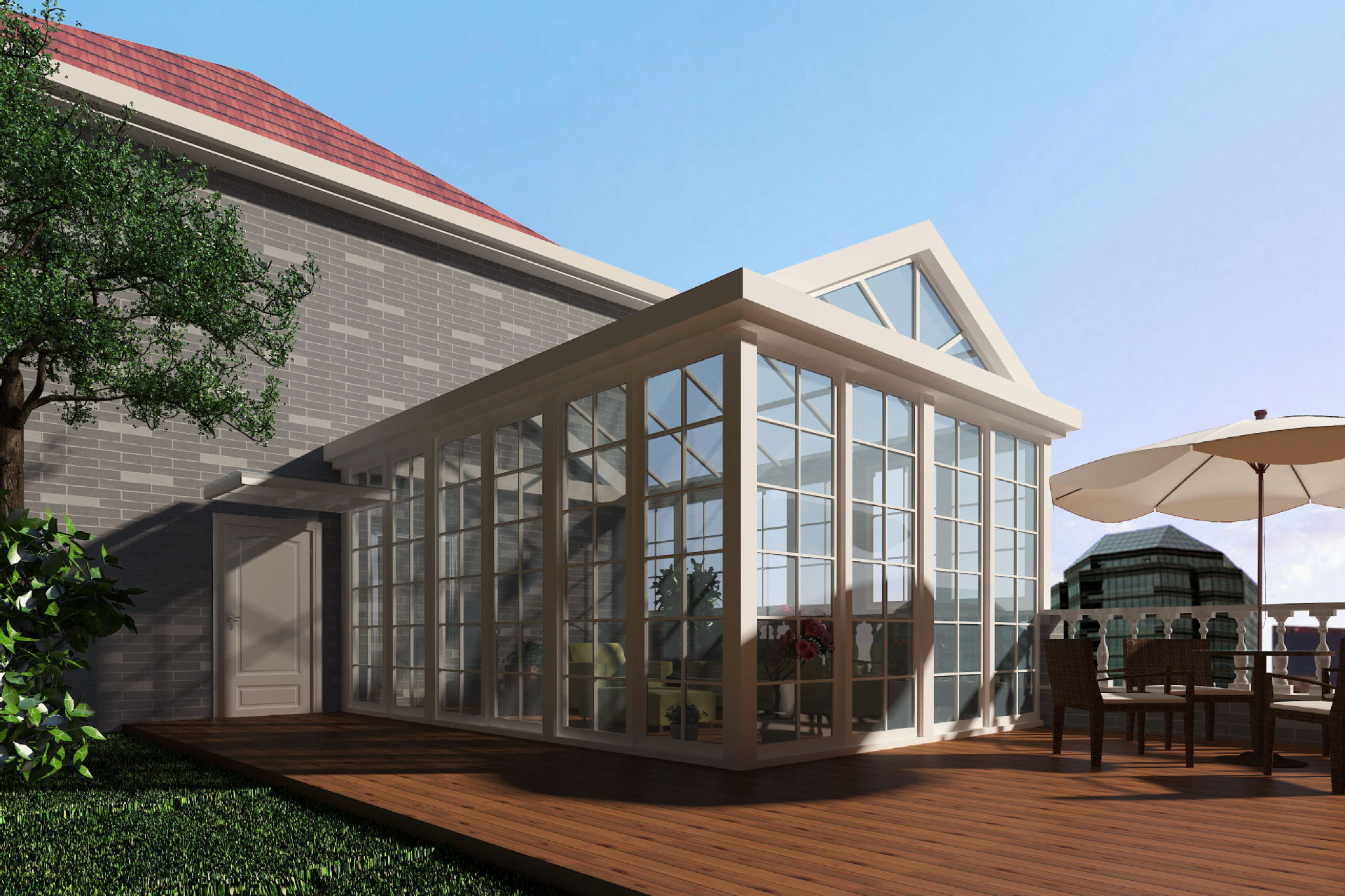 高档 露台阳光房 别墅露台铝合金阳光房 玻璃房安装设计