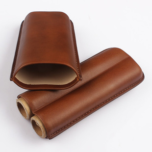 尚都最新三代 雪茄套 便捷式雪茄皮套 2只装雪茄保湿套 雪茄管