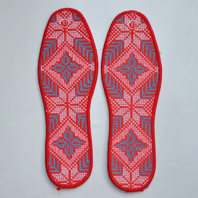 厂家直销批发手工纯棉十字绣绣花鞋垫2000双以上包邮爆款