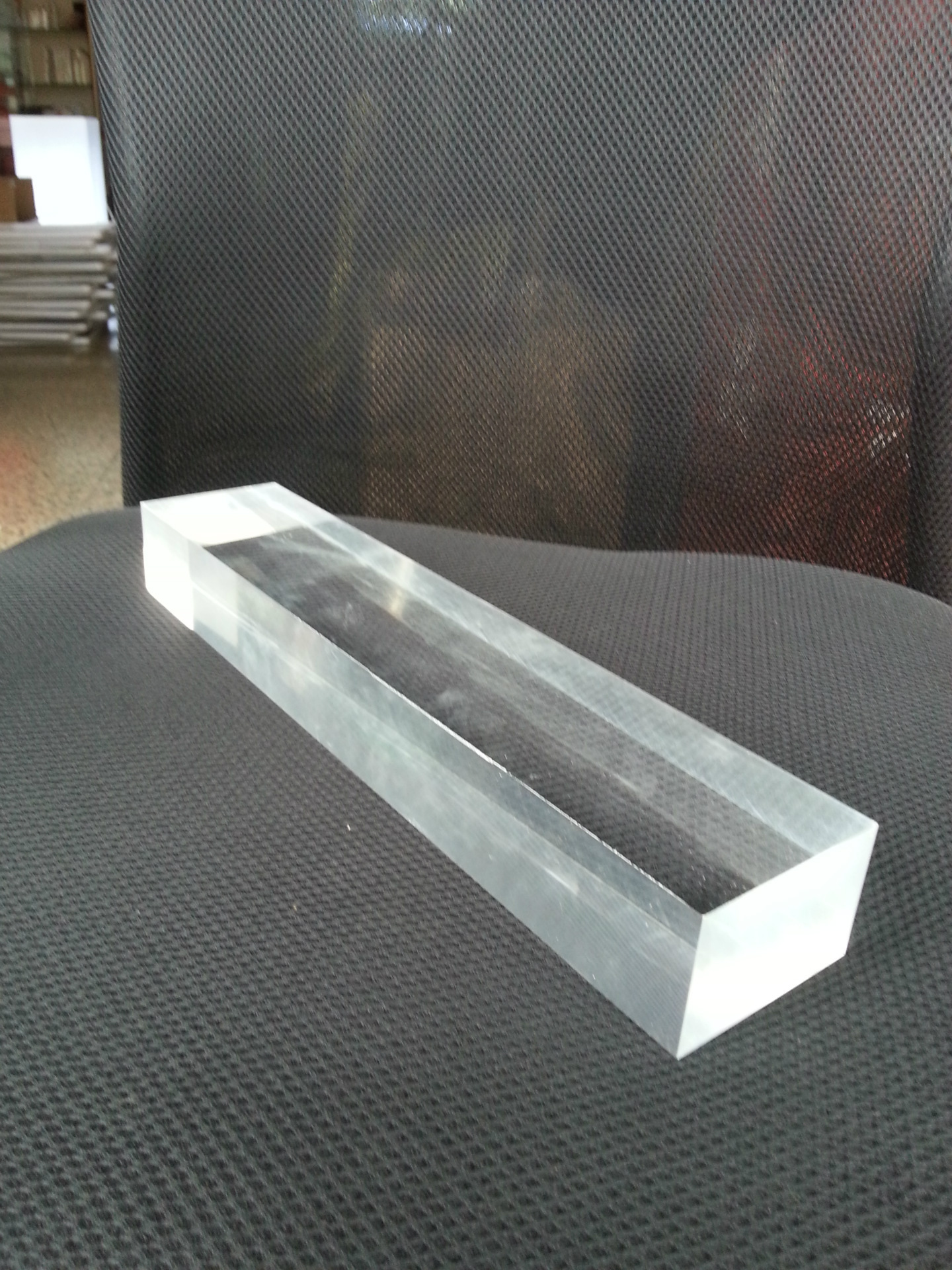 40mm特厚透明亚克力条方柱,透明摆件展示架,可以钻孔展示钻头