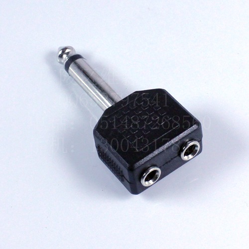 5单声转双3.5母 耳机插头转换 6.5mm大二芯转二3.