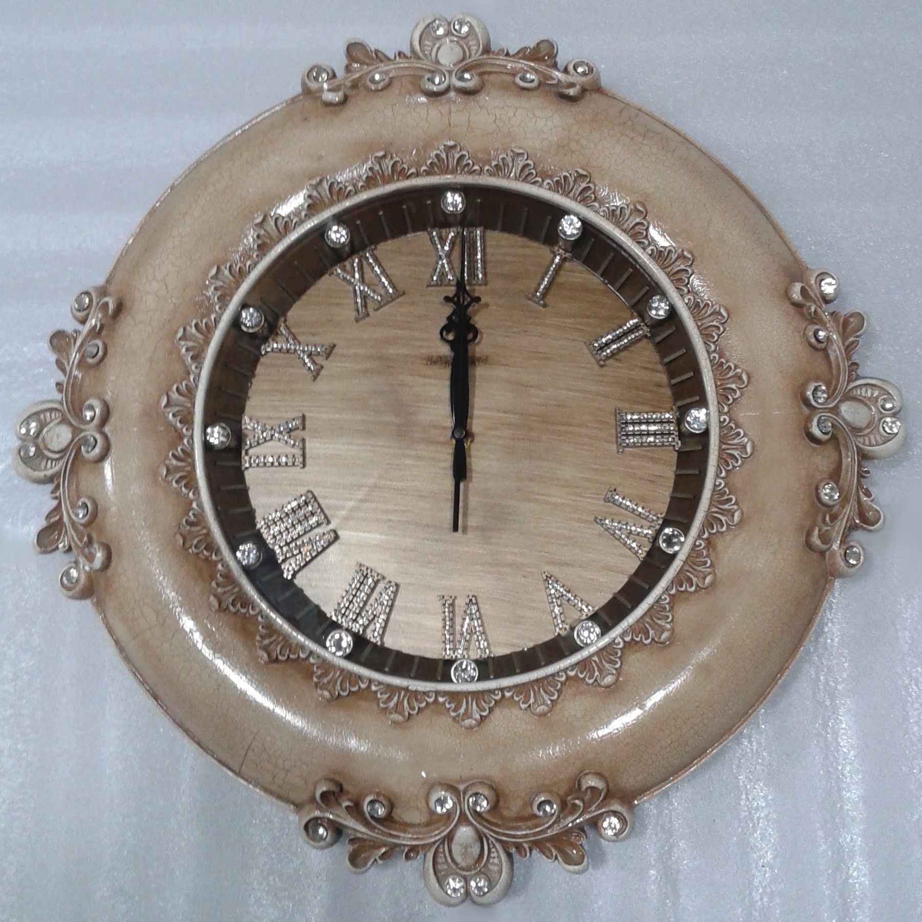 欧式高档复古创意艺术镶钻客厅壁钟创意钟表静音挂钟