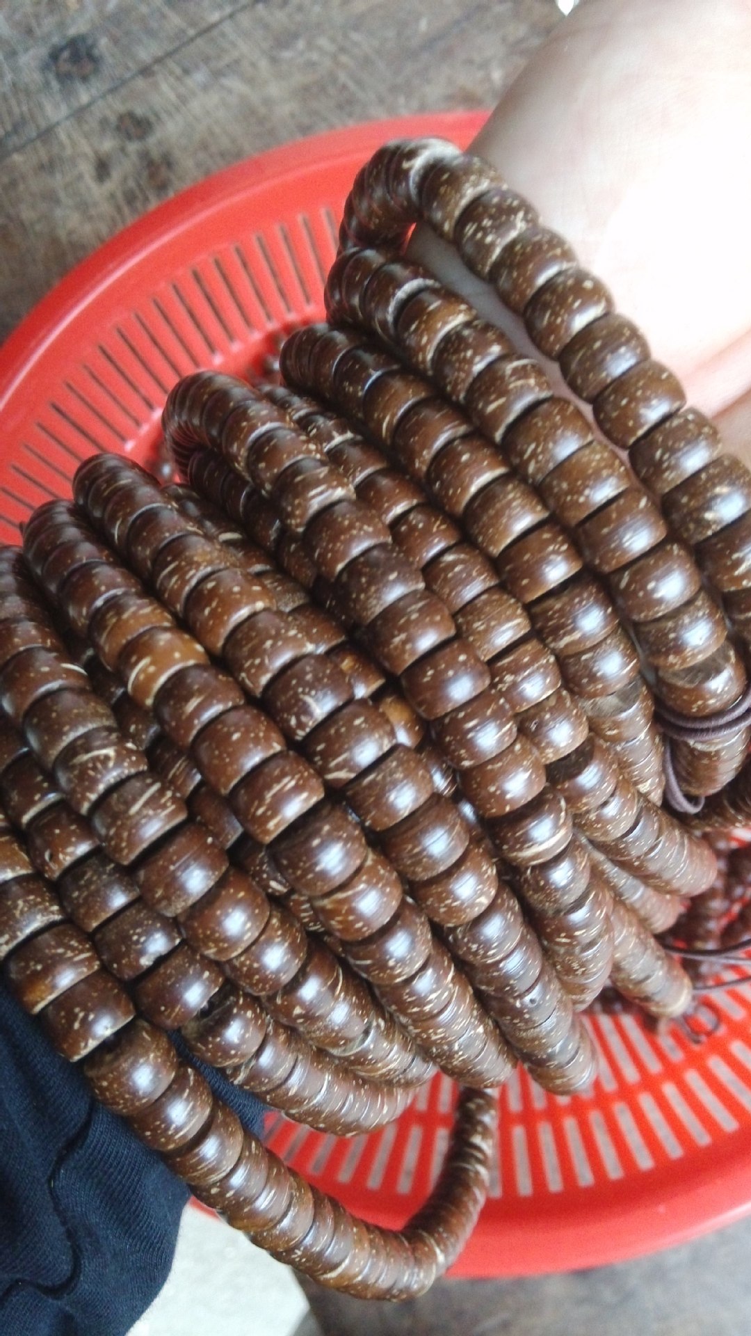 特色天然椰壳椰珠108链9mm*6.0mm厚