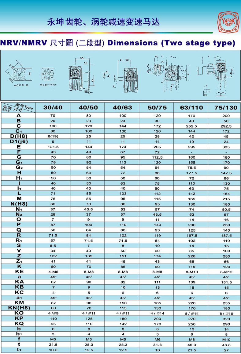 永坤電機蝸輪減速配雙向輸出軸nmrv-040-ab-10-63b5