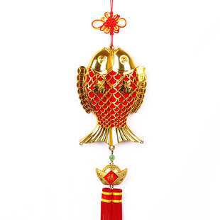 小号镀金鱼挂件 年货春节用品喜庆挂饰过年装饰用品挂件