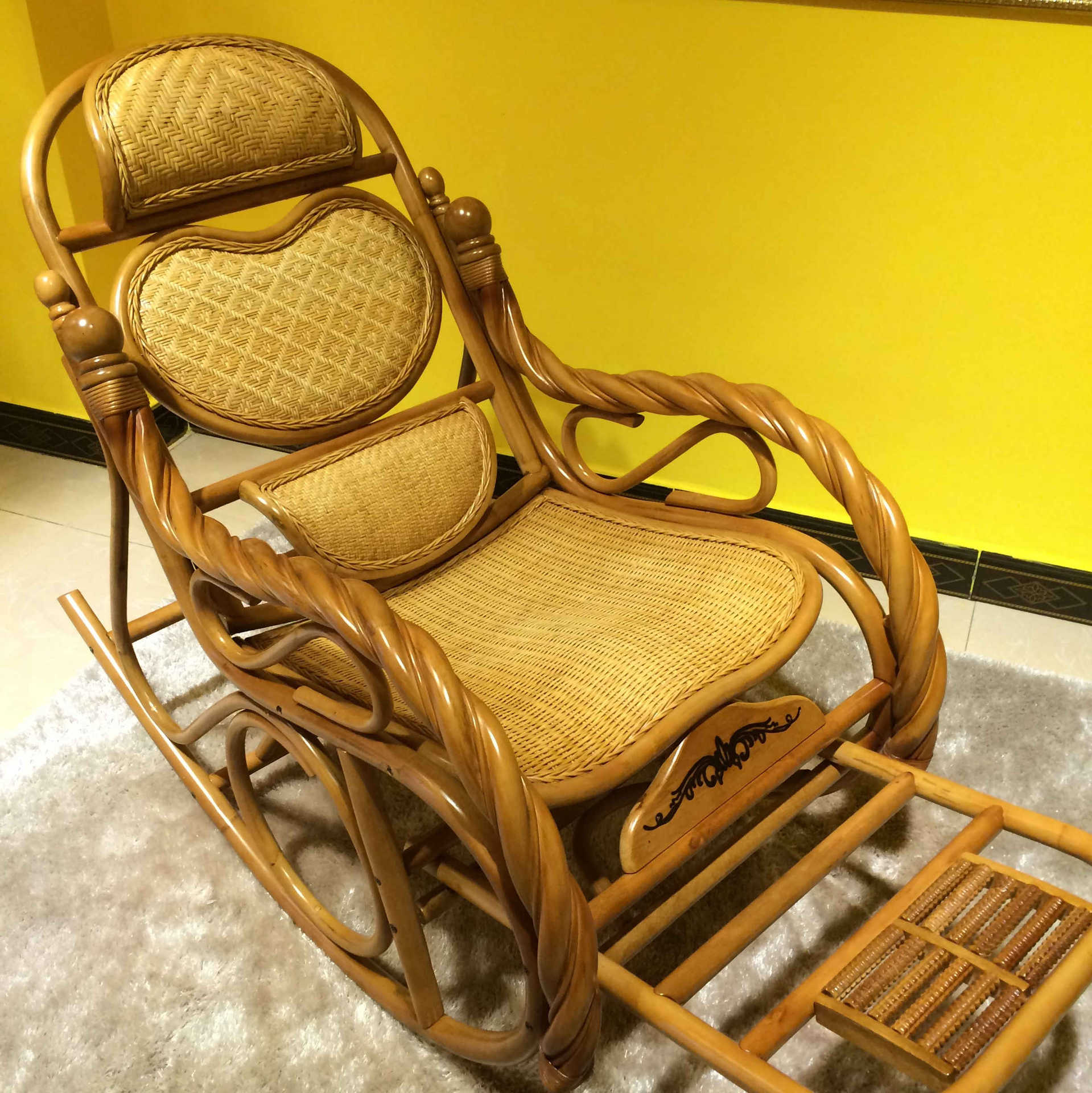 康莱德 豪华大款 休闲摇椅 躺椅 藤椅 老人休闲椅 印尼真藤 6013