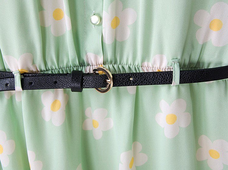 【encore 安可】m05-46 特价批发 淡爽黄色花校园 韩版连衣裙