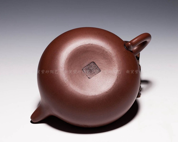 顾景舟 宜兴紫砂壶 农行纪念款【座有兰言仿古壶】紫泥 420cc