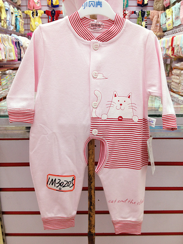 泡泡雨婴儿装连体哈衣批发棉婴儿春秋卡通纯棉开扣开档连身衣哈衣