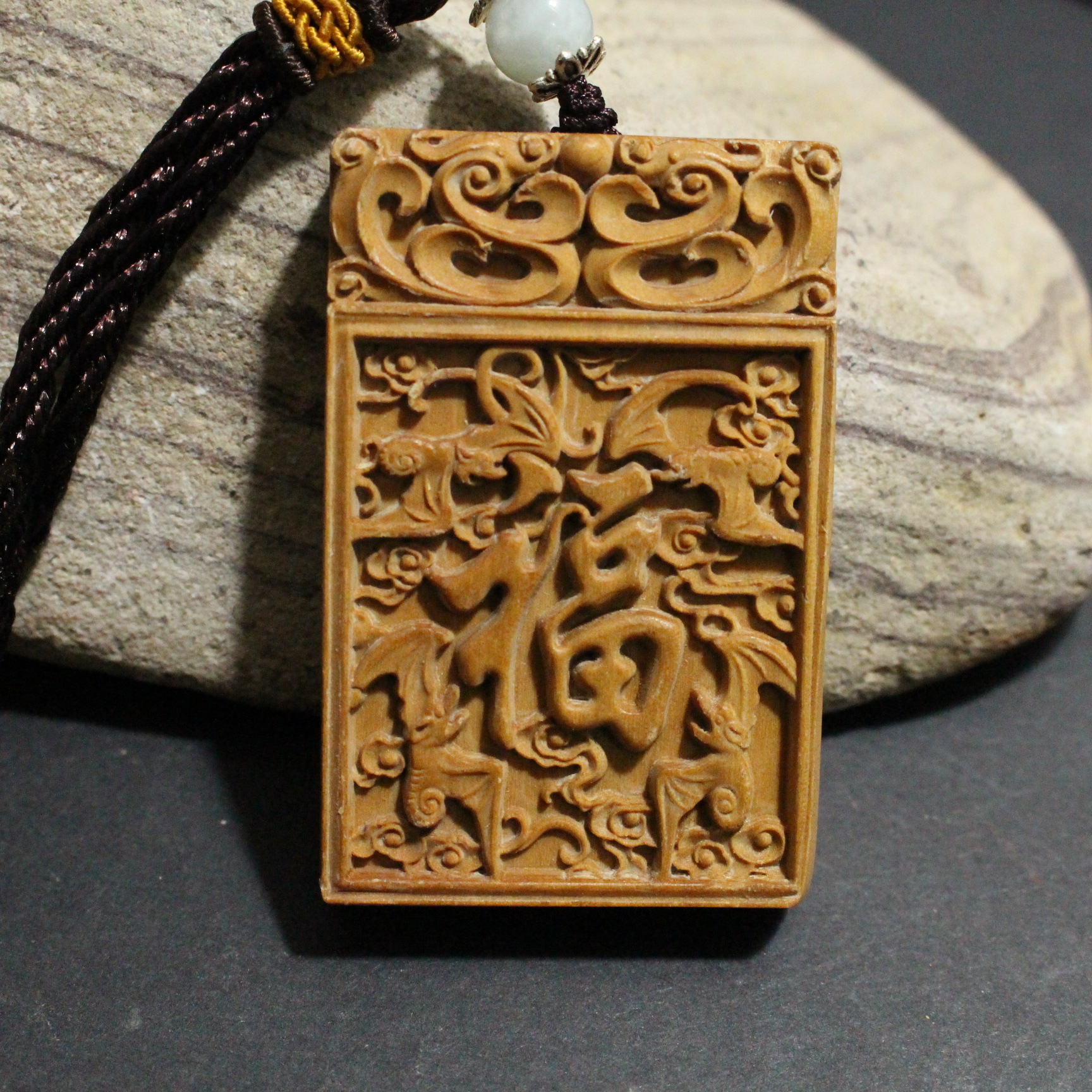 厂家直销 印度老山檀香高油精工雕刻四六挂牌双面福牌 假一赔十