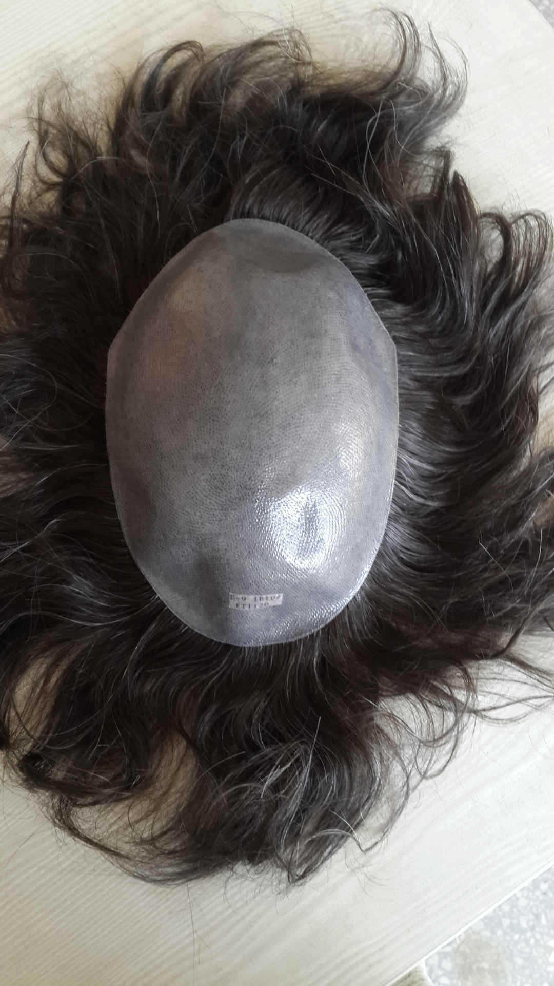 厂家直销高品质男士发块 深棕色真人发发块图片_3