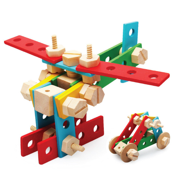 儿童益智玩具木制多功能百变螺母组合玩具智力拼拆玩具
