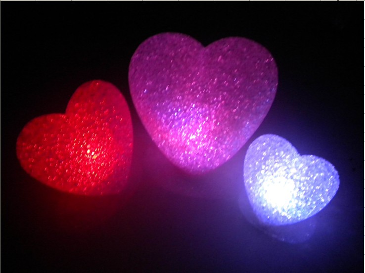 12cm水晶粉色爱心七彩小夜灯 led灯具灯饰 广告促销专用礼品