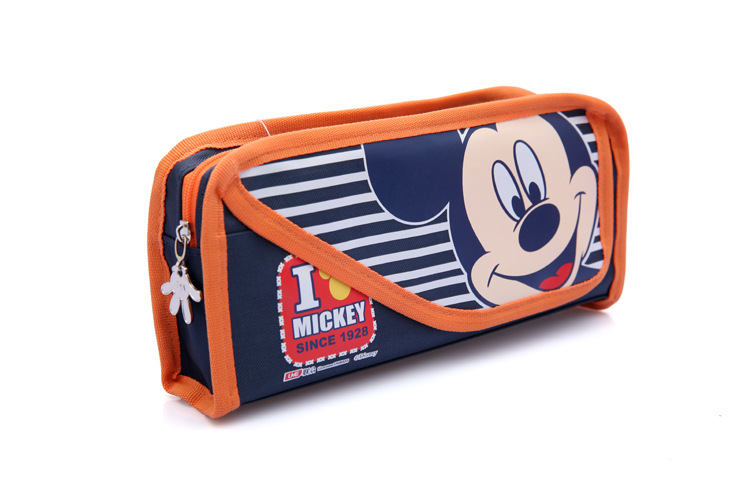 正品迪士尼联众米老鼠卡通大容量精美笔袋批发糖果色彩小学生笔袋