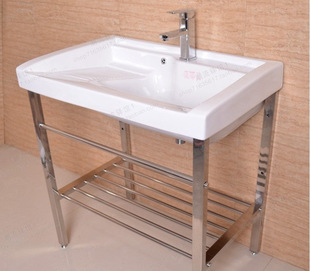 不锈钢架陶瓷洗衣盆洗衣池 洗衣槽 阳台洗衣盆洗衣柜卫浴柜