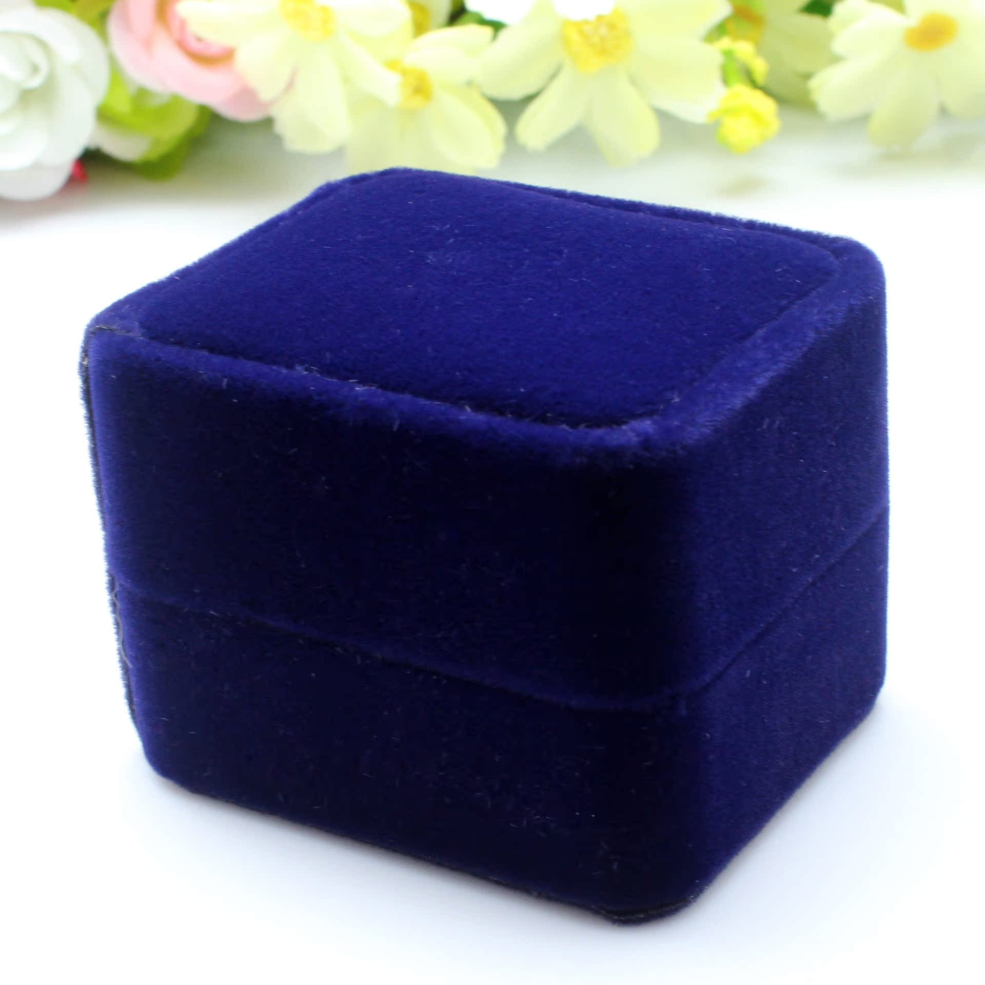 品牌礼品盒 戒指盒 深蓝色情侣戒指盒 新