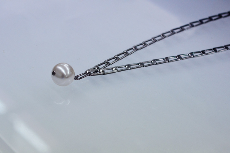 丽银jewelry项饰品 电白色单珍珠毛衣链 欧美风格 正品货源批发