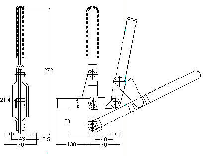 台湾嘉手快速夹具.垂直式gh-101-h.夹持力450kg