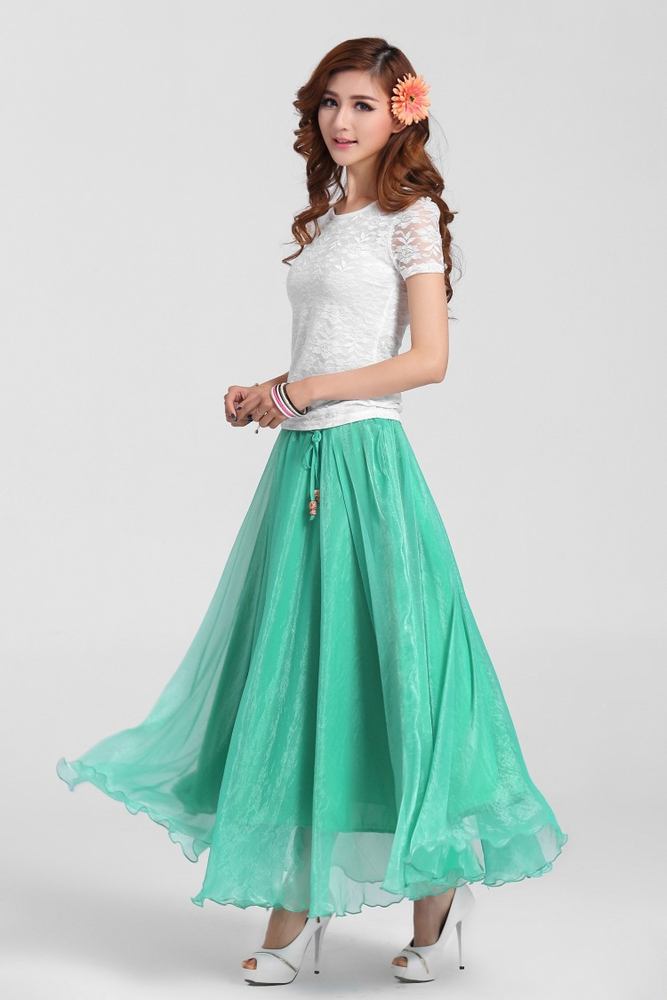 品牌8米大摆裙波西米亚八长裙雪纺半身裙夏季新款海滩裙子女装