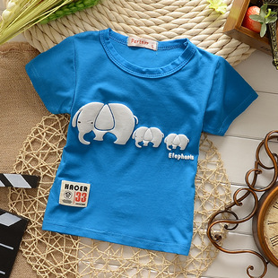 童t恤 韩国童装 夏季大象男女童短袖t恤 外贸品牌童装原单