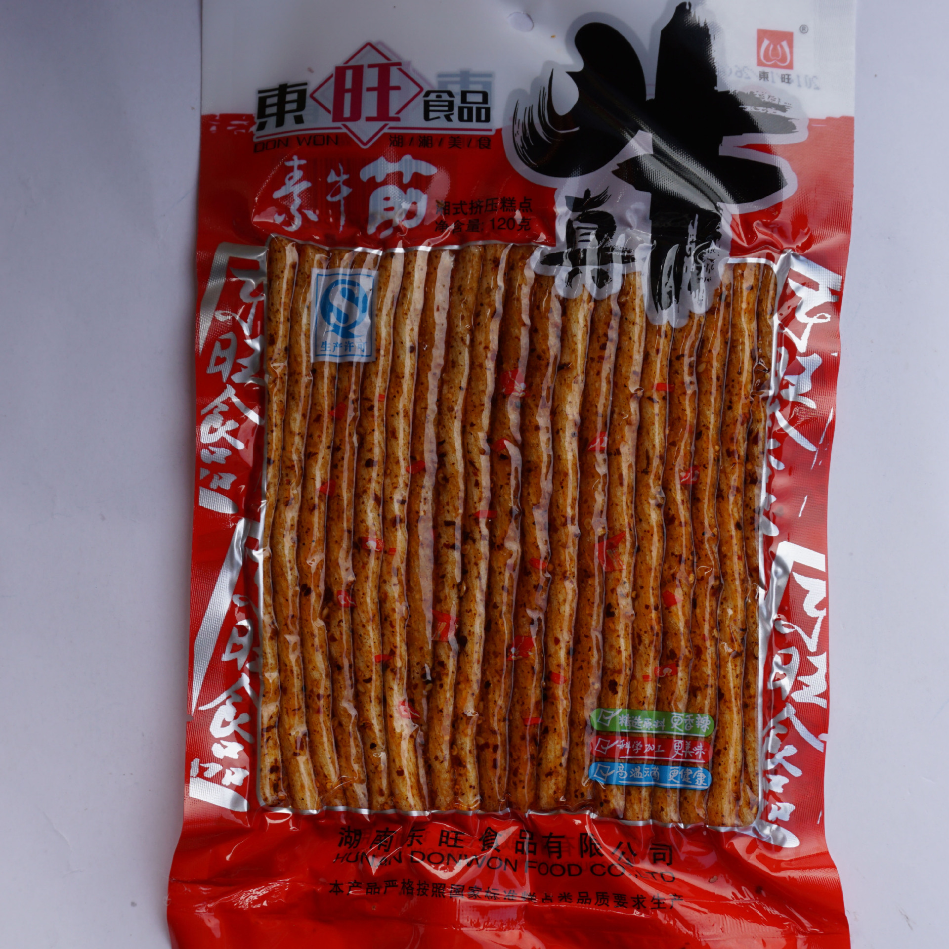 湖南特產東旺素牛筋新規格100g 零食批發 休閒食品 麻辣辣條