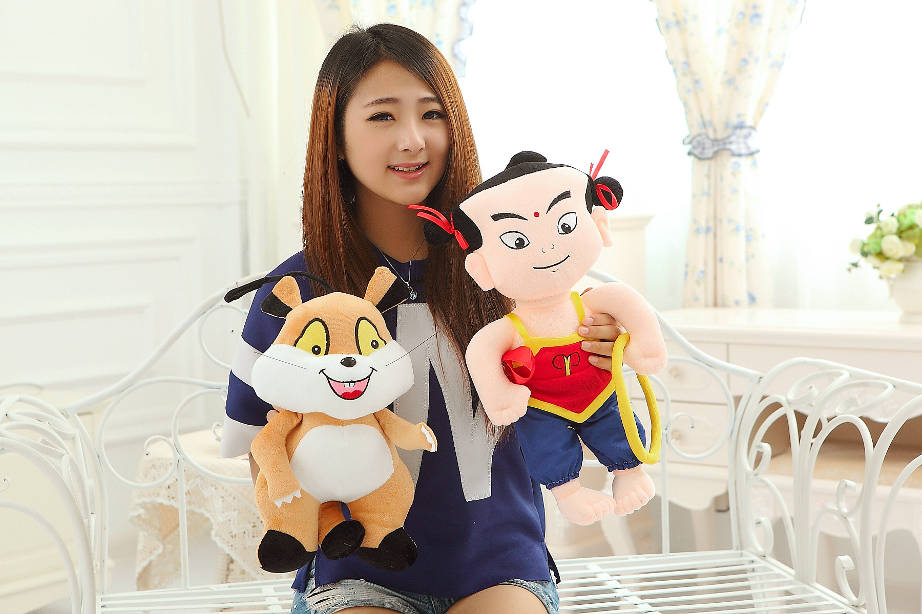 新品 哪吒和小猪熊 动漫卡通 动物毛绒玩具公仔 玩偶礼品礼物