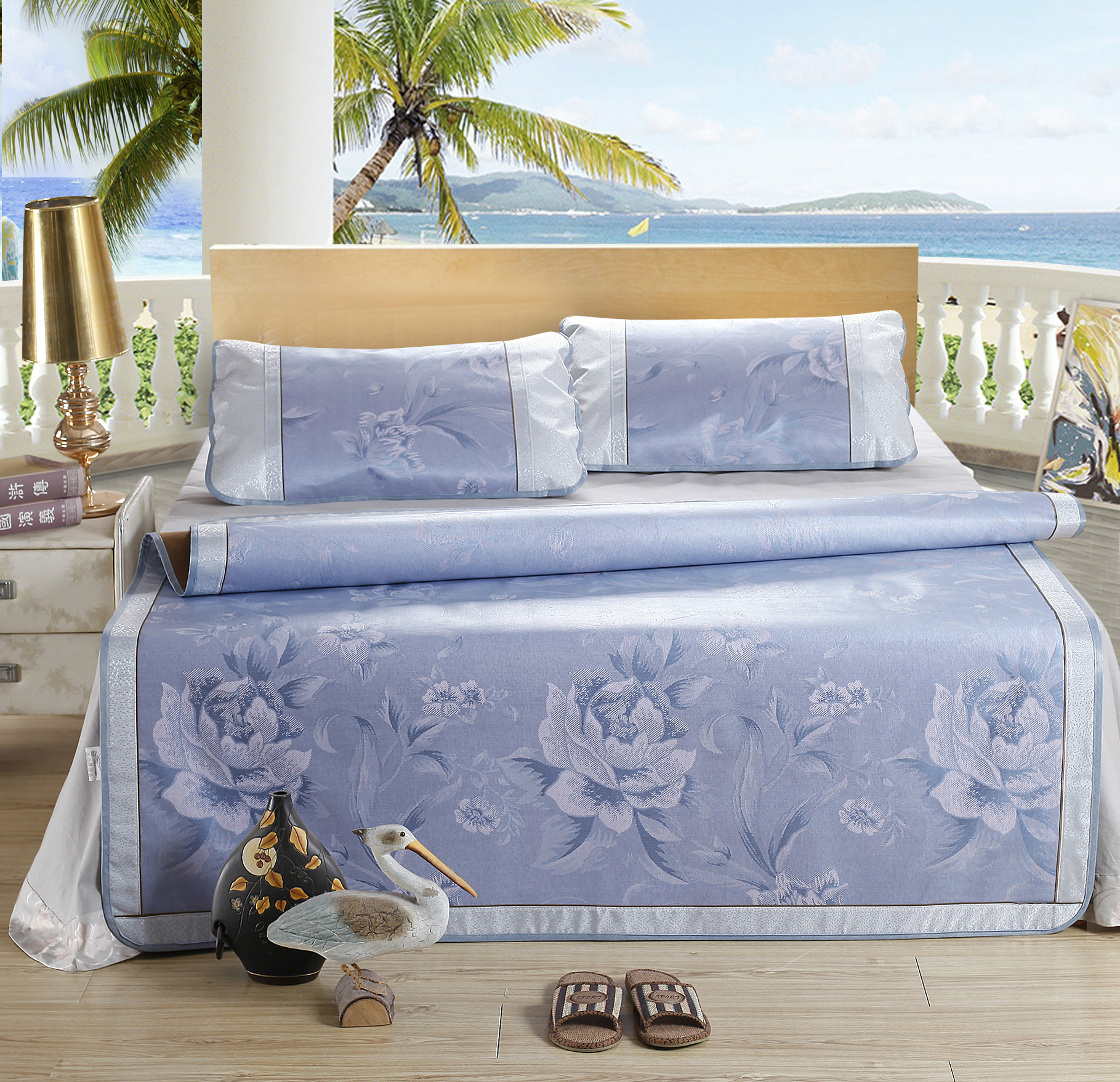 双面冰丝席三件套 高档阳光冰丝席 支持混批】价格,厂家,图片,凉席