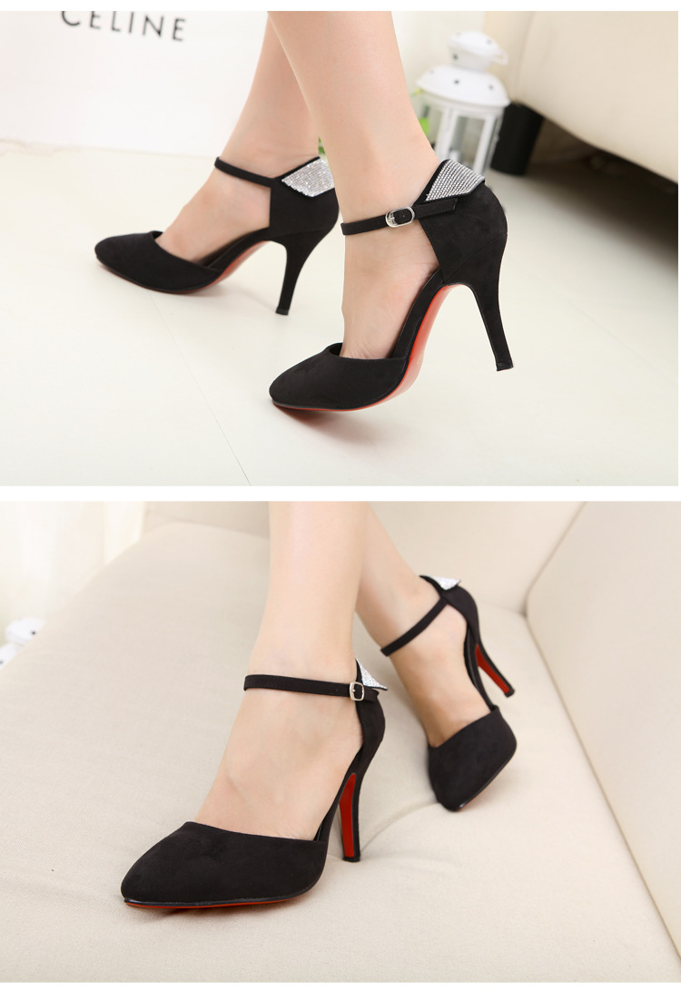 厂价直销 新款镶钻尖头单鞋水钻中空凉鞋优雅酒杯跟高跟鞋013-13