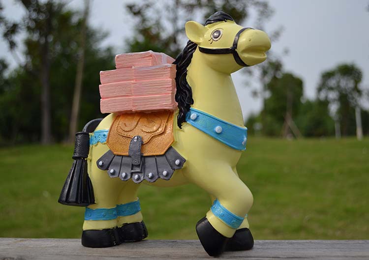 马年送马创意礼品 马上有钱树脂存钱罐 造型别致做工精美厂家直销