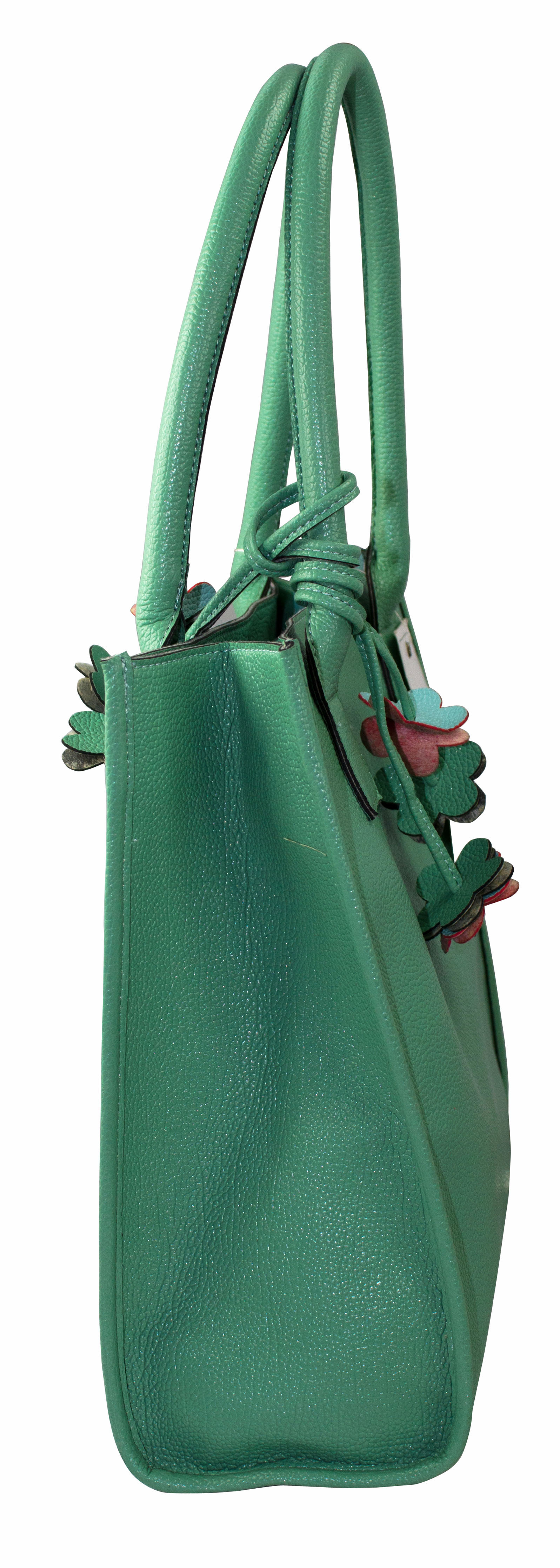 欧美外贸原单 夏日沙滩 包包pvc 简单大方荔枝纹 碎花装饰