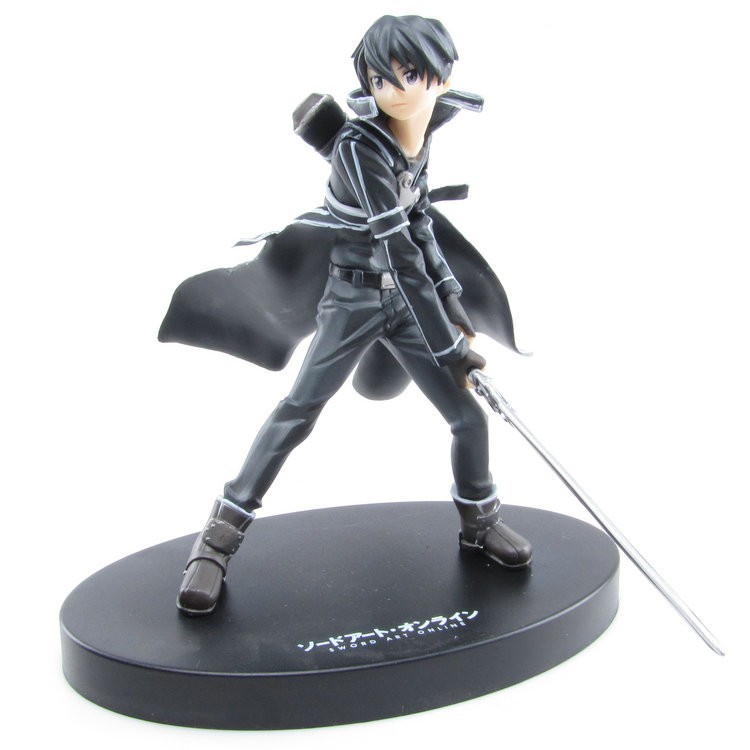 动漫周边刀剑神域 sao 桐人 阐释者黑剑 桐谷和人 手办 公仔现货