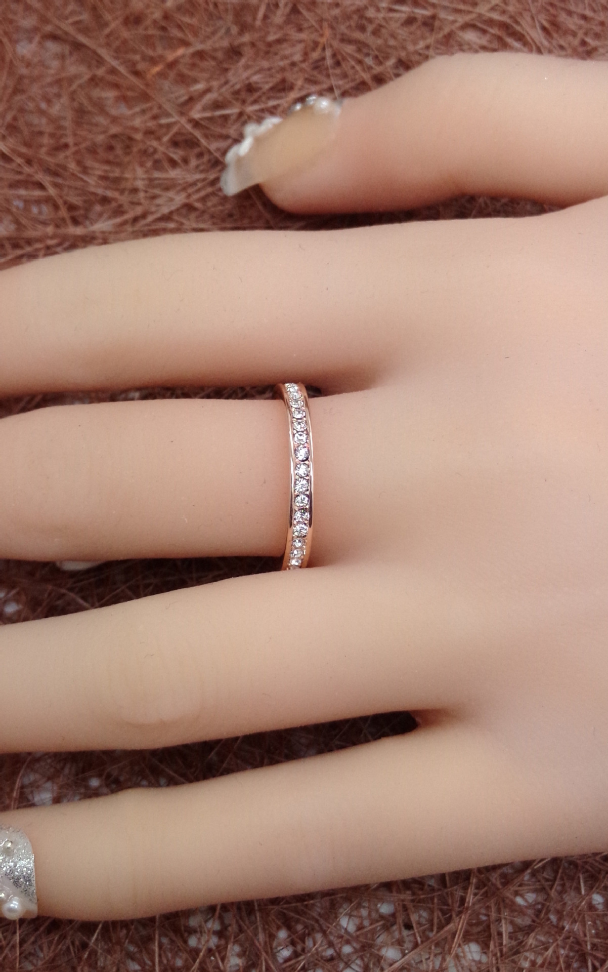 宝奇娜戒指 伊恩慧同款戒指 整圈钻戒指