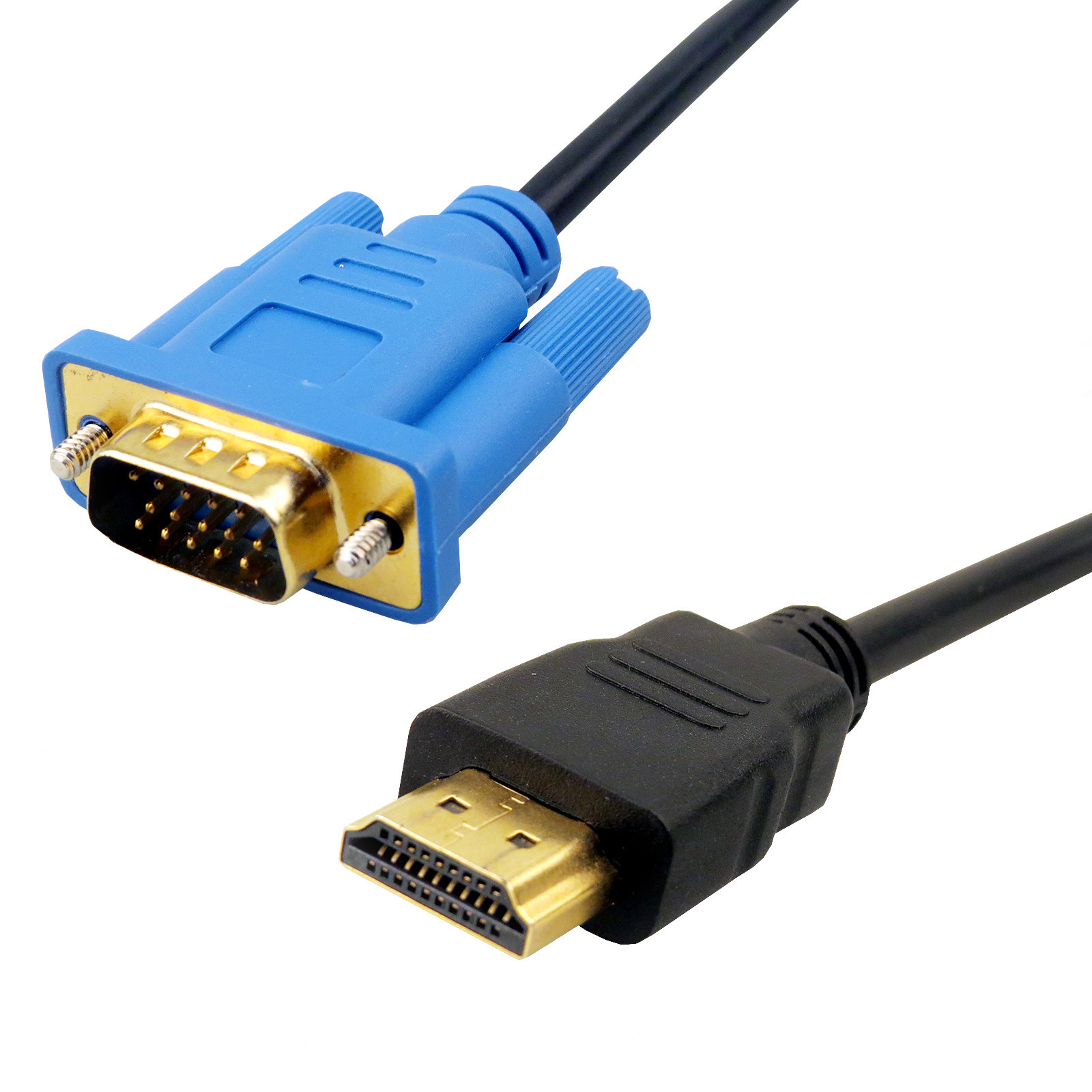 镀金vga转hdmi线 hdmi转vga线 vga to hdmi cable