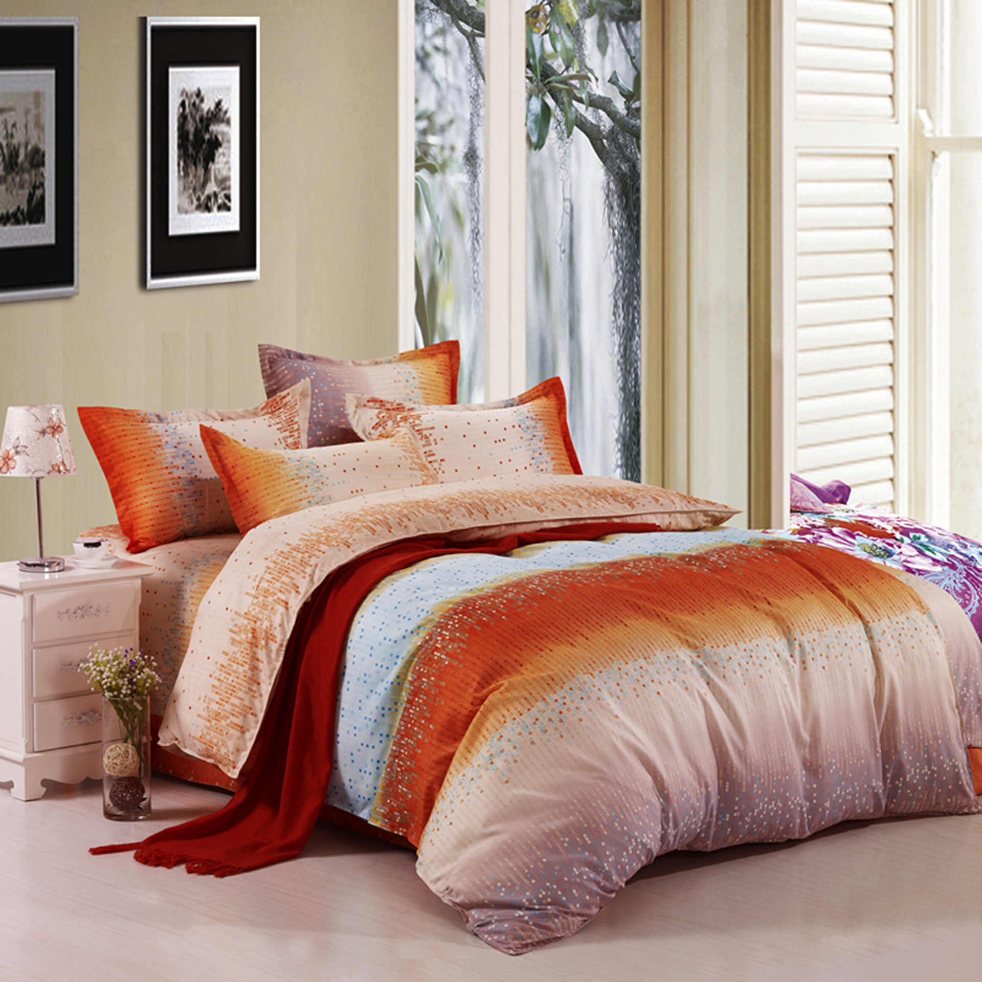 供应 网销**南通家纺 舒香棉环保印花四件套批发 四件套.