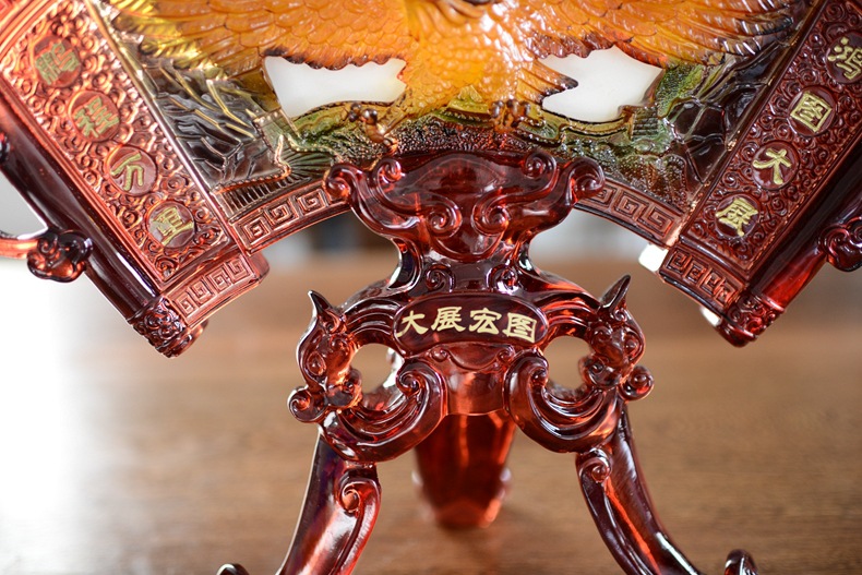 【琉璃大展宏图鹰摆件 实用创意礼品 树脂工艺品 客厅家居玄关装饰】