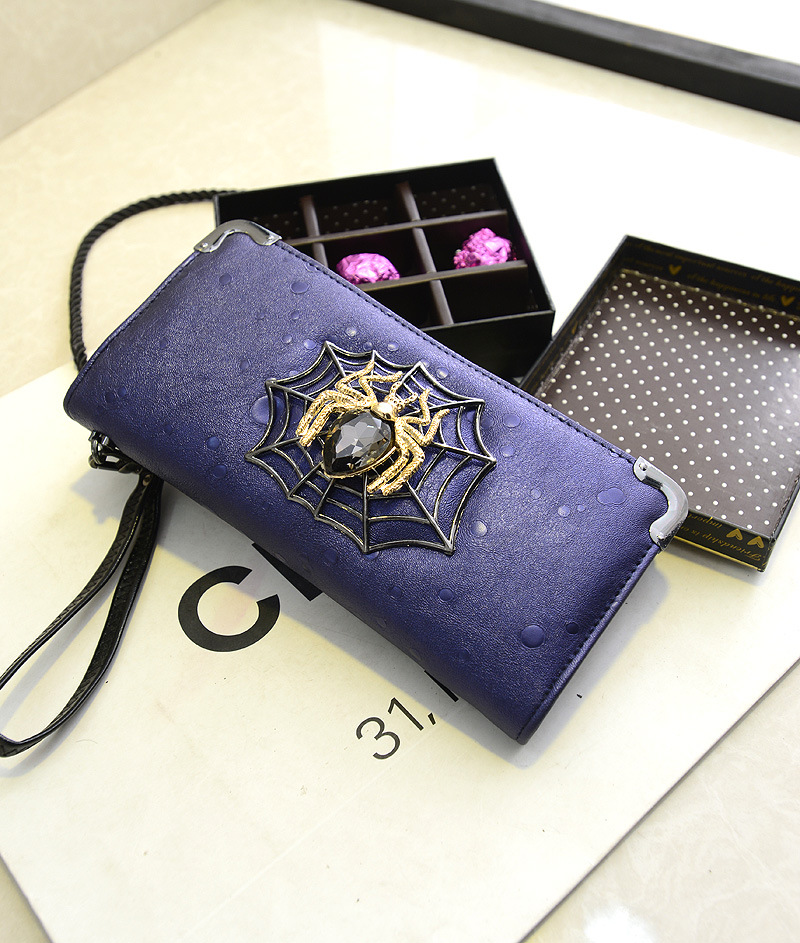 新款韩版蜘蛛水钻长款女钱包女式钱夹潮流时尚女式手拿包宴会包包