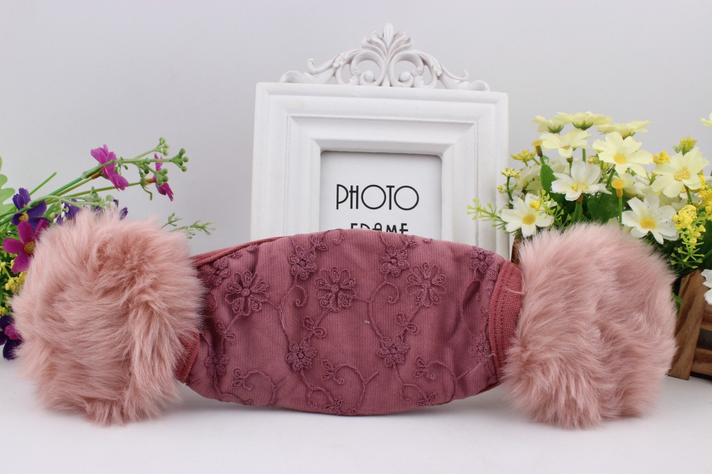 2015冬季蕾丝口罩耳罩二合一 护耳口罩 男女口罩护耳套两用款