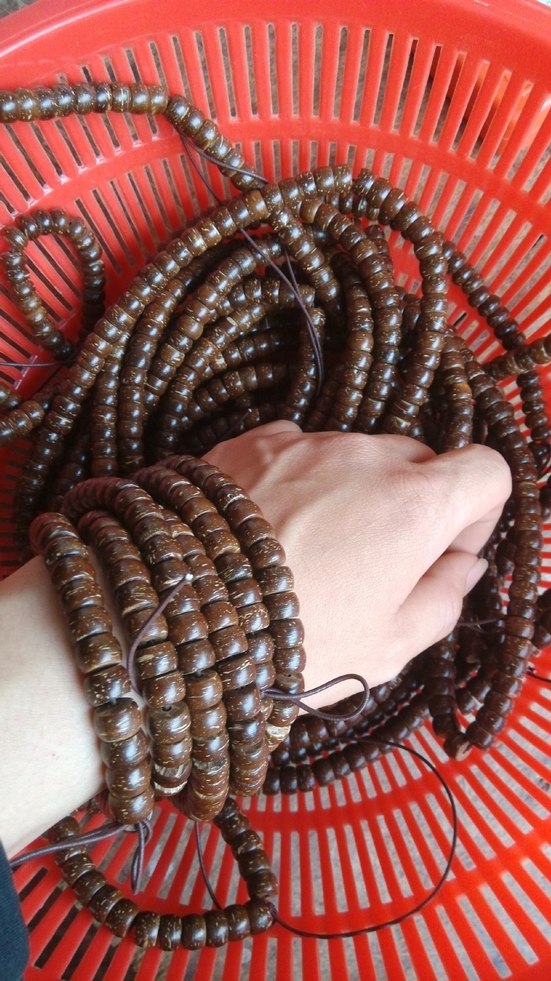 特色天然椰壳椰珠108链9mm*6.0mm厚