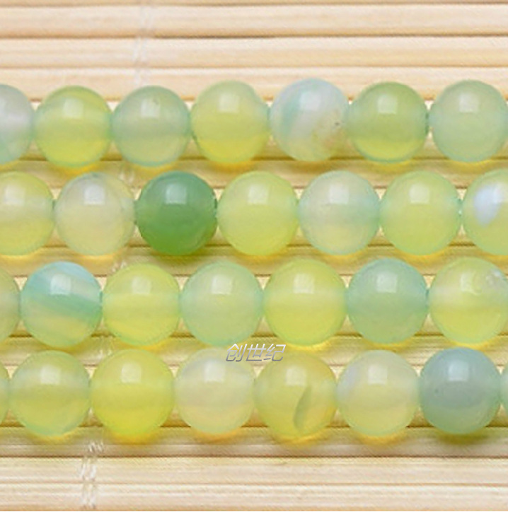 苹果绿玛瑙 天然苹果绿玛瑙散珠 圆珠手链串珠 水晶批发diy半成品