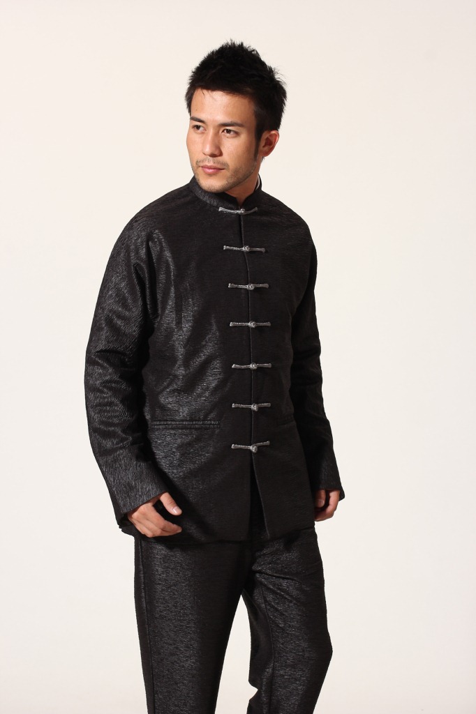 米尼也秋季新款男士唐装长袖 中式连袖唐装男长袖