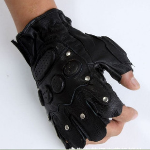 麒麟鞭手套真皮手套半指健身手套运动手套骑行手套泡钉手套护手