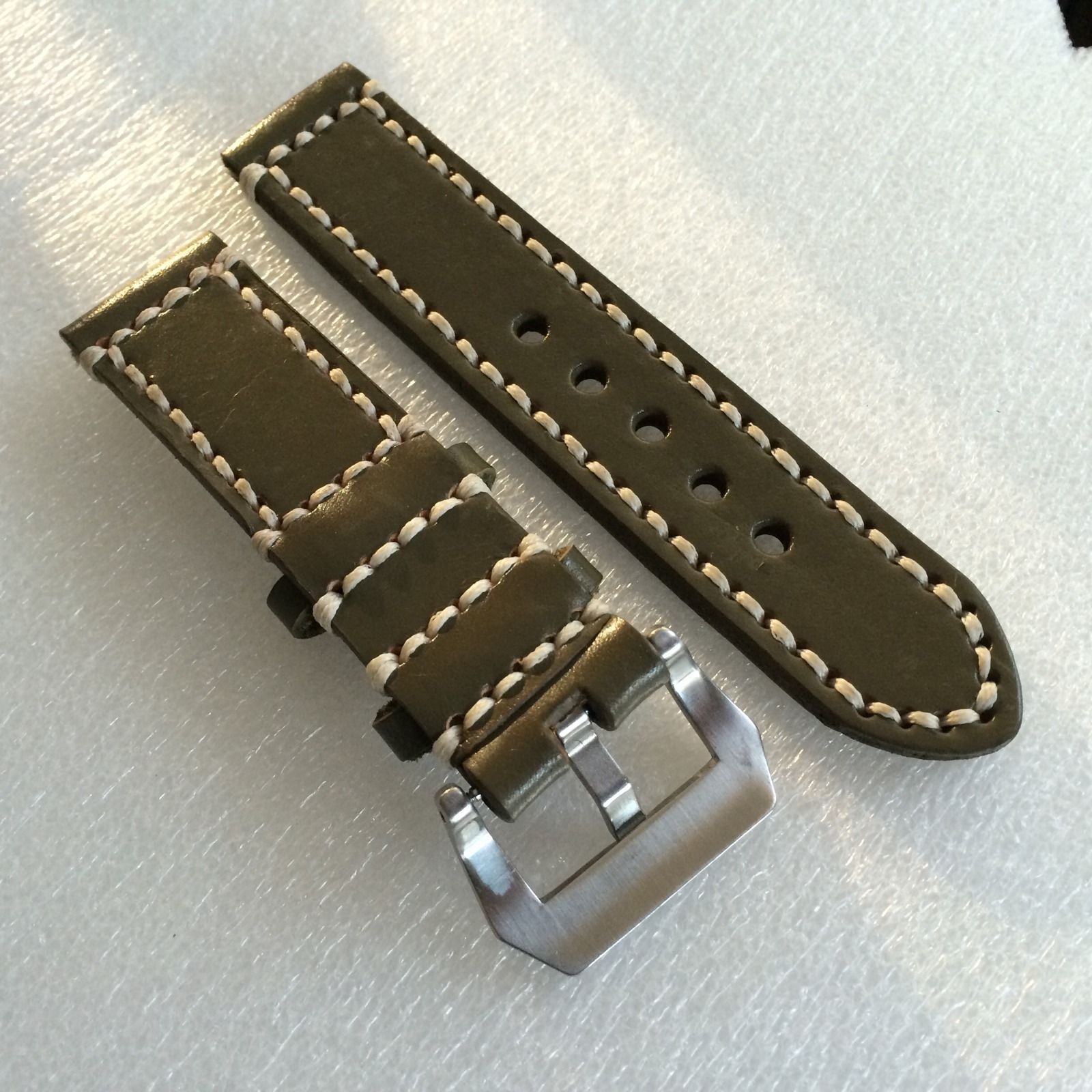 韩版休闲真皮表带 手工牛皮表带 - 棕色厂家批发