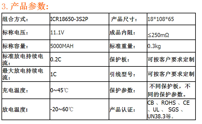 1v/5000mah 三洋18650锂电池 电动工具锂电池(cb ce 认证)