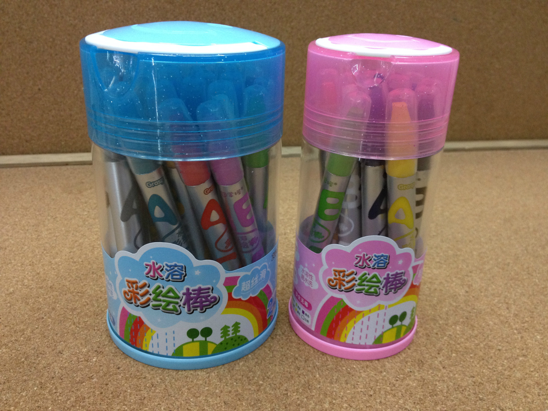 厂价直销新款掌握602-24色炫彩棒水彩笔蜡笔水溶彩绘棒超丝滑批发