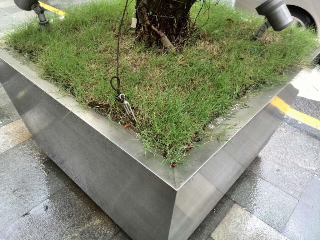 不锈钢花盆,方形花钵,不锈钢树池